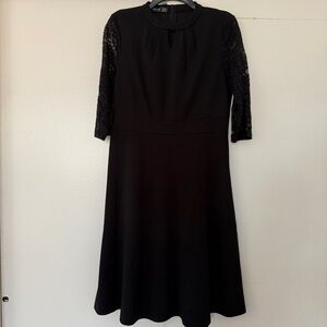 Elegant Black Lace Sleeve Dress. Size XL.
